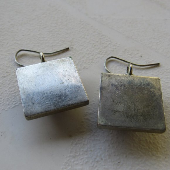 Orange and Blue Butterfly Earrings - Picture 2 of 3